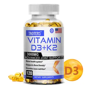 Taoters Vitamin D3+K2 Health Supplements,Supports Bone and Joint Health ,120 Capsules