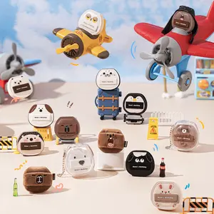 Momo's Workshop Cudl'Critters Airy Mallow Jet Puff- Bandage Style Six pcs Cute Series Portable Mini Powder Puffs Travel Friendly Individually Packaged for On-the-Go Touch-ups、 beauty Powderpuff、 Cosmetics