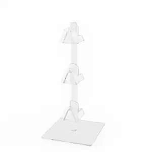 Eyewear Holder Countertop Display Organizer Holds 3 Pair of Sunglasses or Eyeglasses Clear Acrylic with Square Base for Retail Pharmacies Optical and Department Stores Lightweight