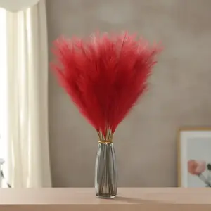 20pcs Pampas Artificial Reed Decor, Natural Elegant Simulated Texture, Window Display Wedding Party Decoration, Cafe Living Room Bedroom Flower Arrangement, Artificial Plants
