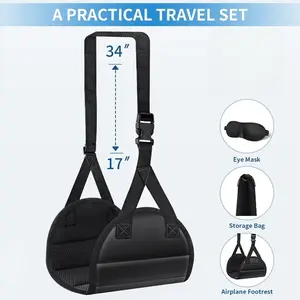 Airplane Footrest Set with Eye Mask, Best Travel Footrest, Portable Airplane Leg Support, Comfortable for Long Flights