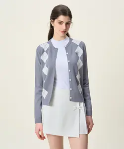FORDI Argyle Knit Cardigan - Gray