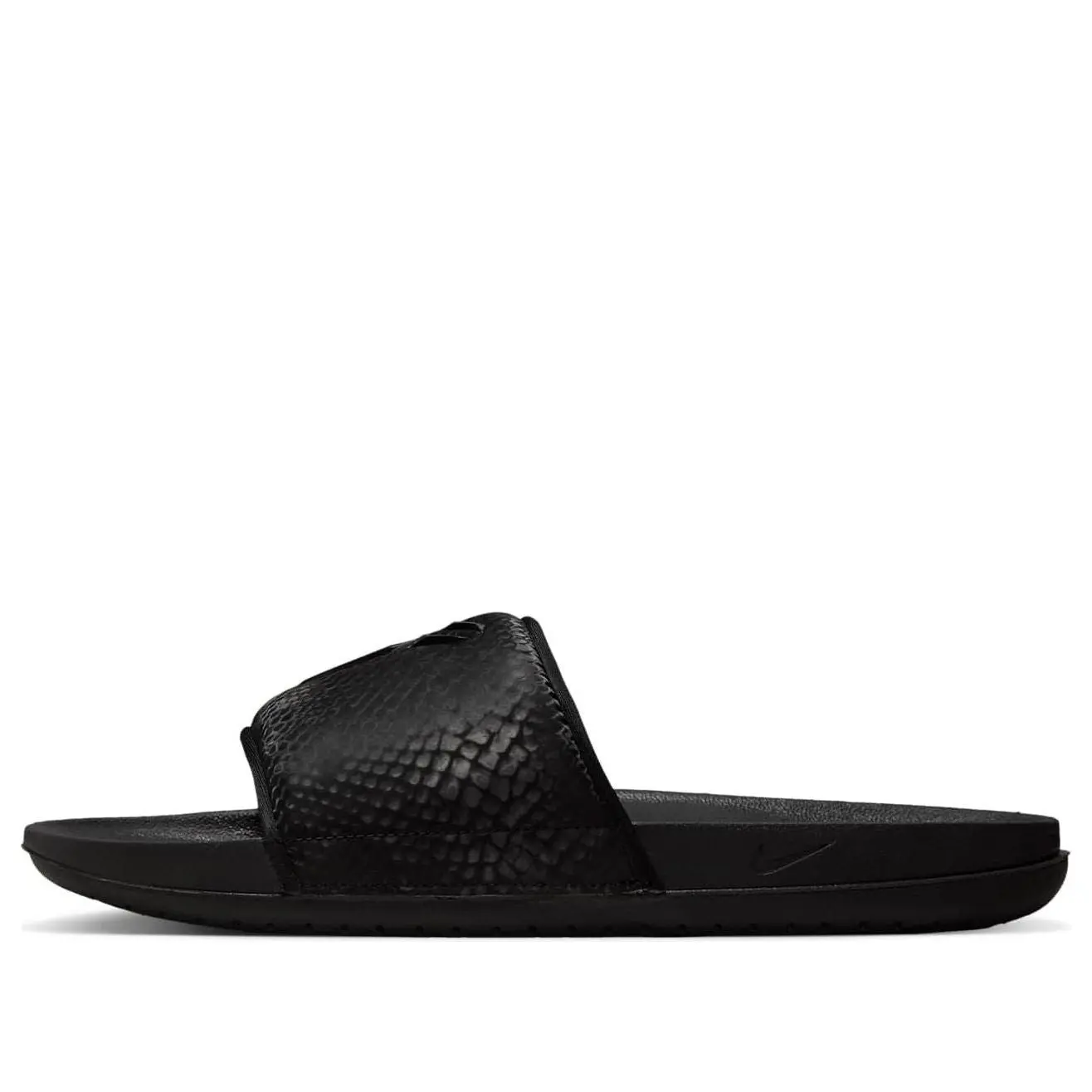 NIKE Men's Kobe Bryant Tribute Slip-On Offcourt Slide, Cushioned Athletic Shoes for Post-Workout & Casual Wear, Triple Black Plain Footwear