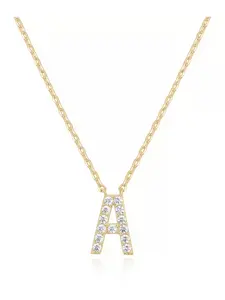 Elegant Women's Initial Necklace, 14k Gold Plated, Zircon Letter Pendant, Fashion Jewelry for Daily Wear, Perfect Gift Idea