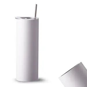 20oz FLAT EDGE bottom completely straight Blank gloss white sublimation tumbler