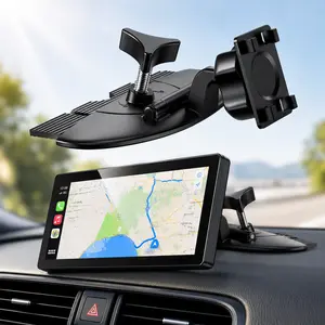 360° Rotating CD Slot Mount for CarPlay Screen – Secure 4-Button Lock, Fits GPS Monitors