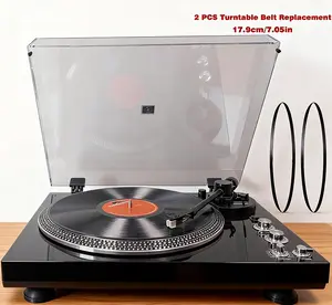 Record Player Set with 2 Turntable Belts & Needle 2-Speed RCA Line Vintage Turntable for Vinyl Records Black Finish Thanksgiving Christmas Gifts