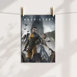 PIKPAKA shooter video Game H-Half Life 2 Painting Calligraphy Waterproof & Scratch-Resistant Canvas Art - Premium Oil Painting Style Wall Decor for Living Room, Bedroom, Kitchen & Café, Perfect Holiday & Party Gift
