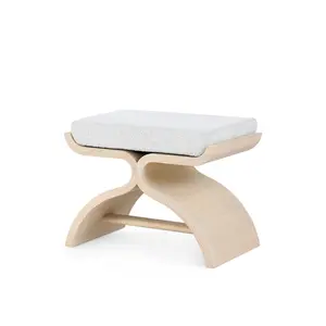 Timeless Minimalist Butterfly Upholstered Accent Stool