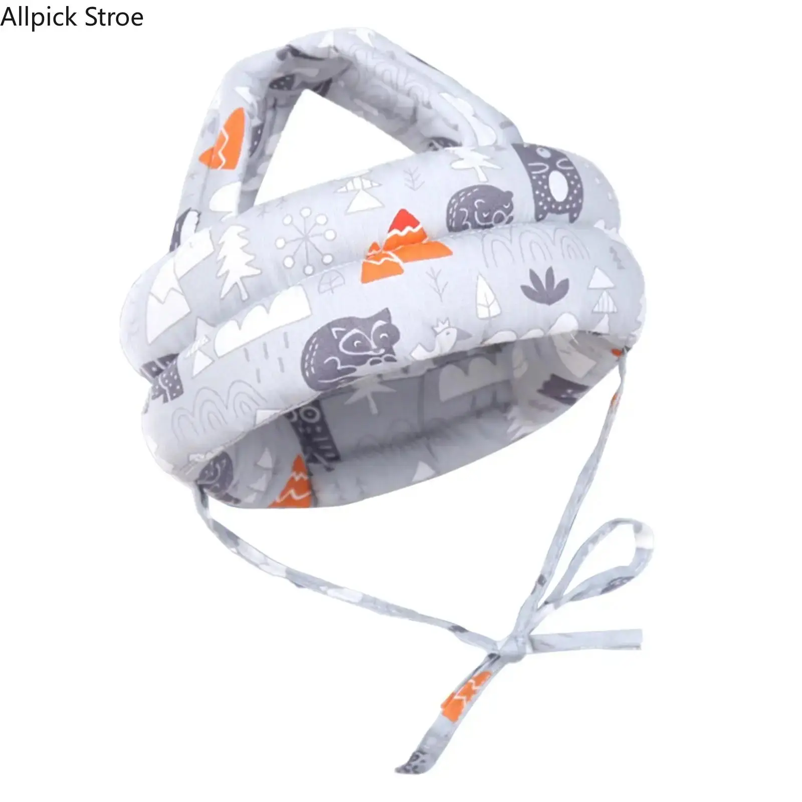 Soft Cotton Baby Head Protector, Lightweight Bumper Helmet for Toddlers Crawling & Walking, Padded with Elastic Sponge & Adjustable Velcro Closure, Fits 18-22 Inches