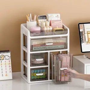 Desktop Storage Box Organizer, Large Capacity Drawer Style Office Multi-Functional Stationery & Miscellaneous Storage Container, Minimalist Drawer Tower, Desk Cabinet
