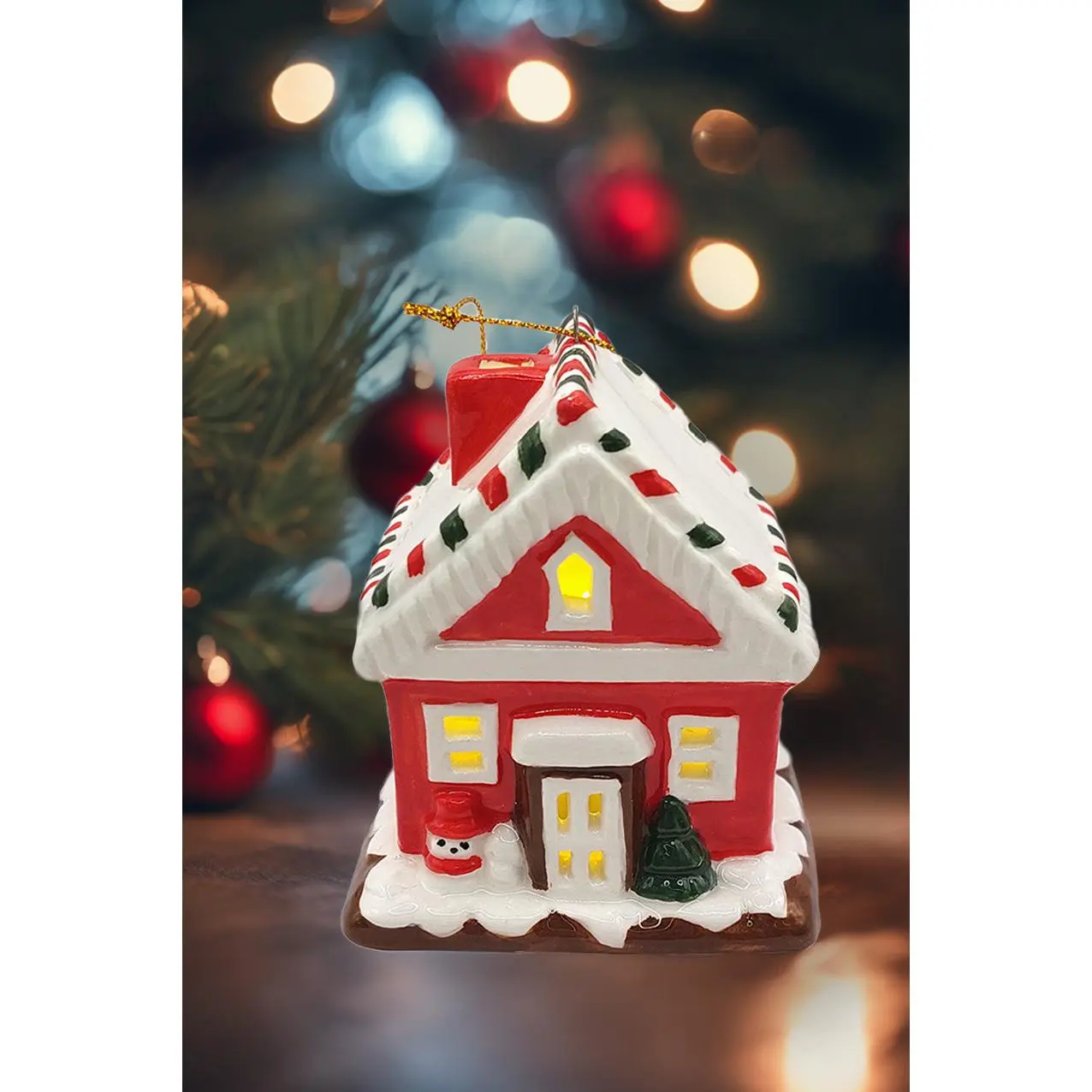 Christmas Ceramic Ornament - Mini Christmas House by Wizardi F07N7-11