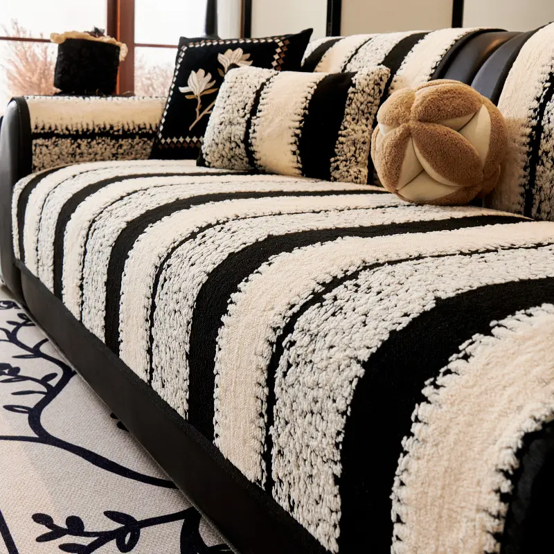 Interwoven Sofa Cover, Sofa Protector Slipcover, Sofa Couch Covers, Couch Protectors, 1 Count Non-Slip Cushion, Modern Luxury Design, Pet Friendly, Breathable, 100% polyester, machine washable and durable, Very suitable for living rooms and offices