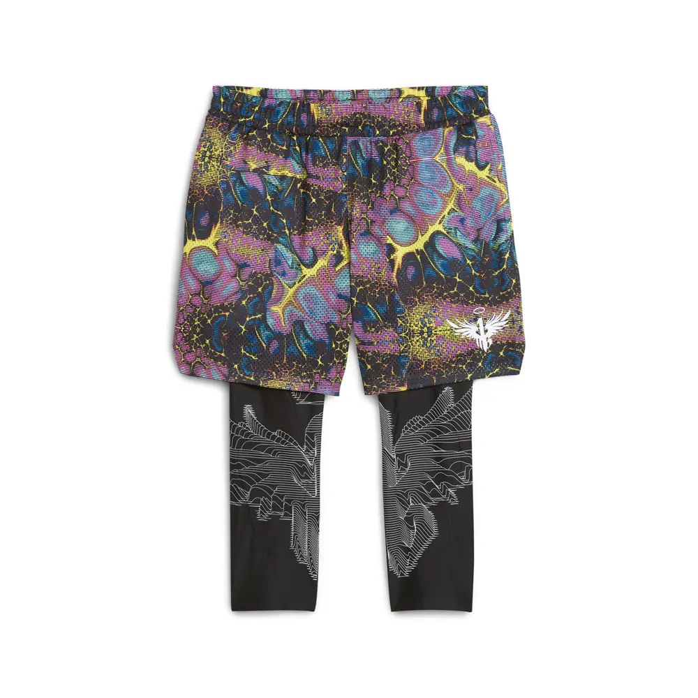 PUMA Mens Melo Alien Skins Graphic 2-In-1 Shorts Casual Bottoms Casual - Black