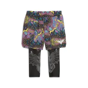 PUMA Mens Melo Alien Skins Graphic 2-In-1 Shorts Casual Bottoms Casual - Black