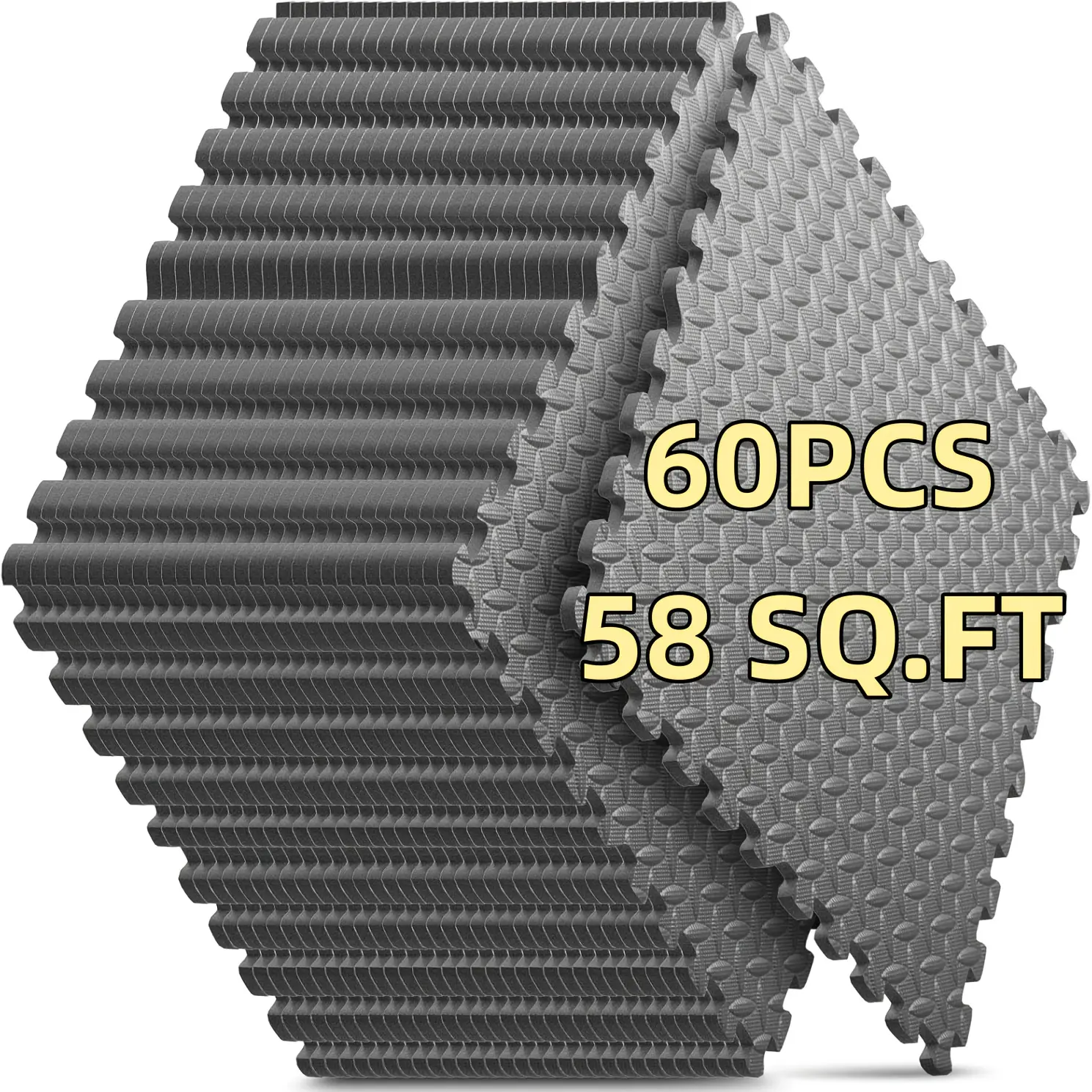 16 20 48 60pcs Thick Foam Floor Tiles 11.8x11.8in Non-Slip Waterproof for Home Gym Yoga Weightlifting