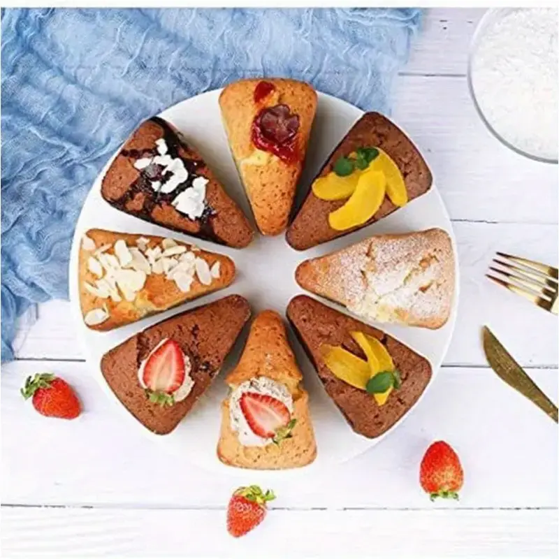 Must - Have for Bakers 1 - Piece 8 - Cavity Silicone   Triangular Cake Pan, Perfect for Pizza, Bread,DIY Baking