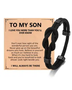 Adjustable Infinity Knot Bracelet Birthday Valentines Day Christmas Gifts for Son Boys Teens
