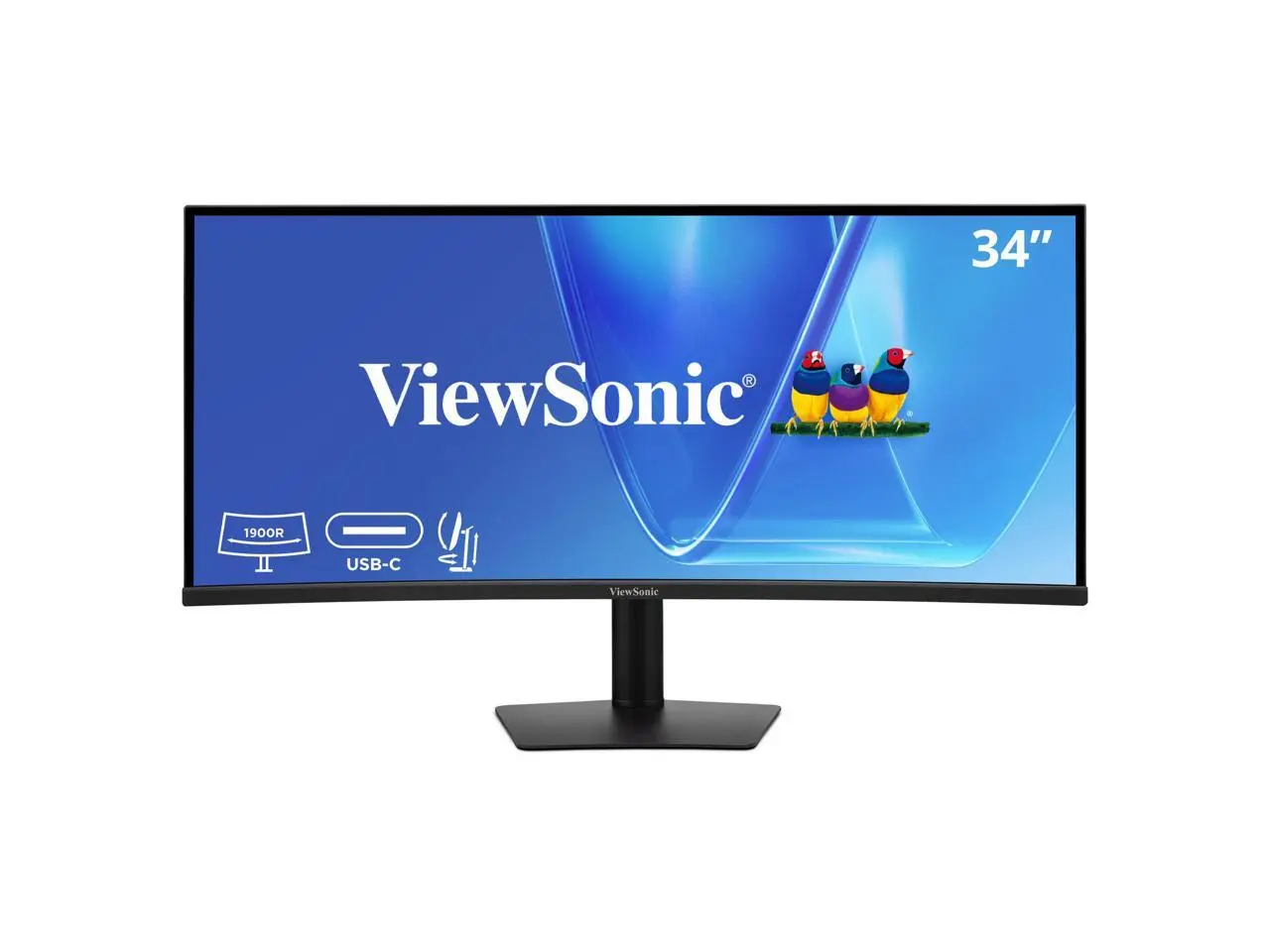 ViewSonic VG3420C 34 Inch UWQHD 1440p Curved Docking Monitor, 1900R IPS Display for Immersive Home and Office Productivity, 120Hz, 96W USB-C, RJ45, HDMI, and DisplayPort Inputs