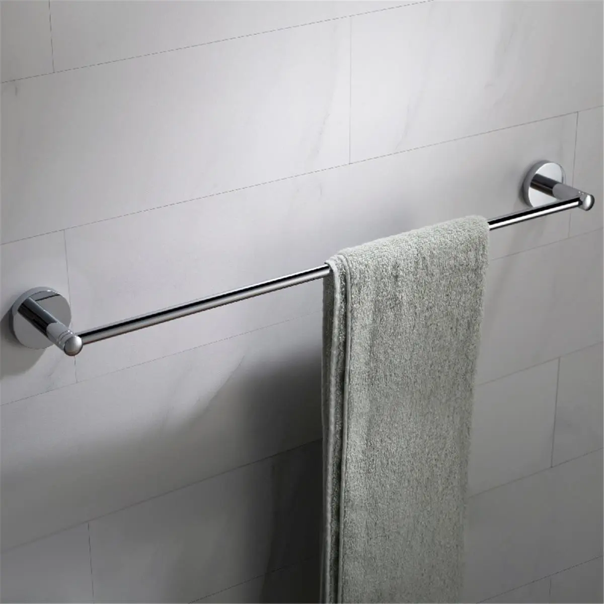 212 MAIN Kraus 24 in. Contemporary Heavy-Duty Solid Brass Elie Chrome Towel Bar - Round Ends, 1-Piece Towel Holder Bathroom, Bathroom Decor, Chrome Towel Holders