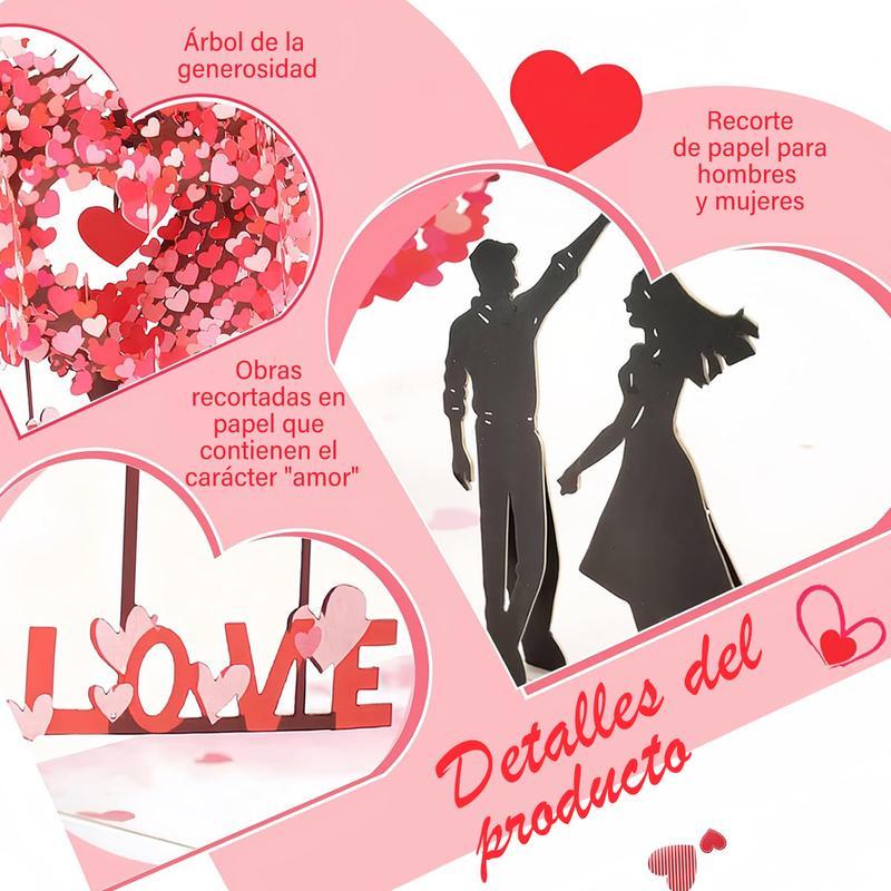 Pop Up Anniversary Card 3D Valentine's Day Card with Love Tree & Hearts Wedding Card for Wife Husband or Couple Romantic Gift for Anniversary Valentine's Birthday 6x8 inch