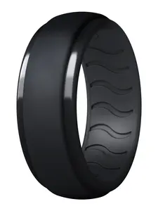 Dookeh Silicone Wedding Ring for Men – Breathable Flexible Rubber Band, Comfortable Everyday & Sports Ring