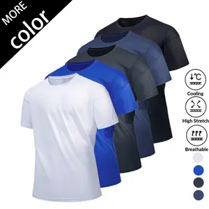 2026 Summer Hot-Selling Football Pattern Short-Sleeve T-Shirt, High Elasticity Quick-Dry Top, Ice Silk Breathable Round Neck Running Fitness Clothing, Casual Loose Short-Sleeve T-Shirt