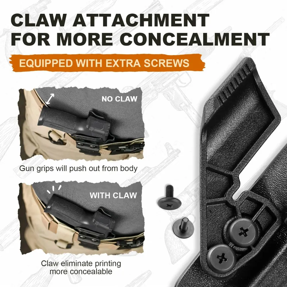 TSG Red Dot Compatible IWB Kydex RH Holster Optic Cut &Claw Fits: Springfield Echelon 4.5 Full Size