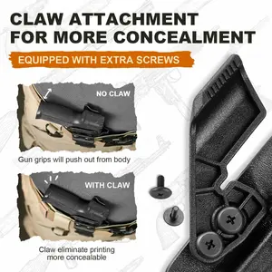 TSG Red Dot Compatible IWB Kydex RH Holster Optic Cut &Claw Fits: Springfield Echelon 4.5 Full Size