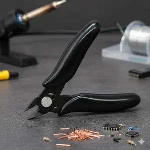 Micro Precision Cutting Pliers Set – 2-Piece Multi-Functional Jewelry Wire Hand Tools with Locking Clip, Mini Flat & Diagonal Cutters for Model Making & Electronics Repair, Durable Anti-Rust Side Cutters for DIY Jewelry