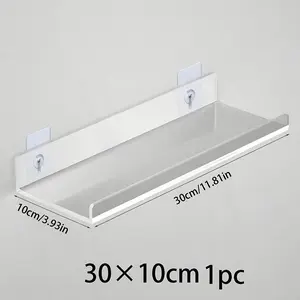 Floating Shelves Acrylic Gap-in-mirror Cabinet Layer Divider, Bathroom Wall-mounted Storage Rack Without Drilling Holes, Wall-mounted Storage Shelf for Home Walls, Suitable for Displaying Toiletries, Cosmetics or Small Necessities., Floating Shelves