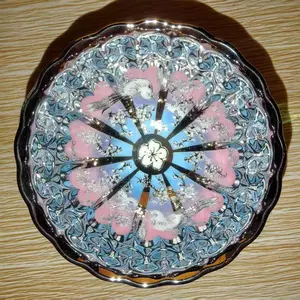 Luminous Silver Bird & Blossom Porcelain Teacup - Glow-in-the-Dark Artisan Ceramic Tea Cup