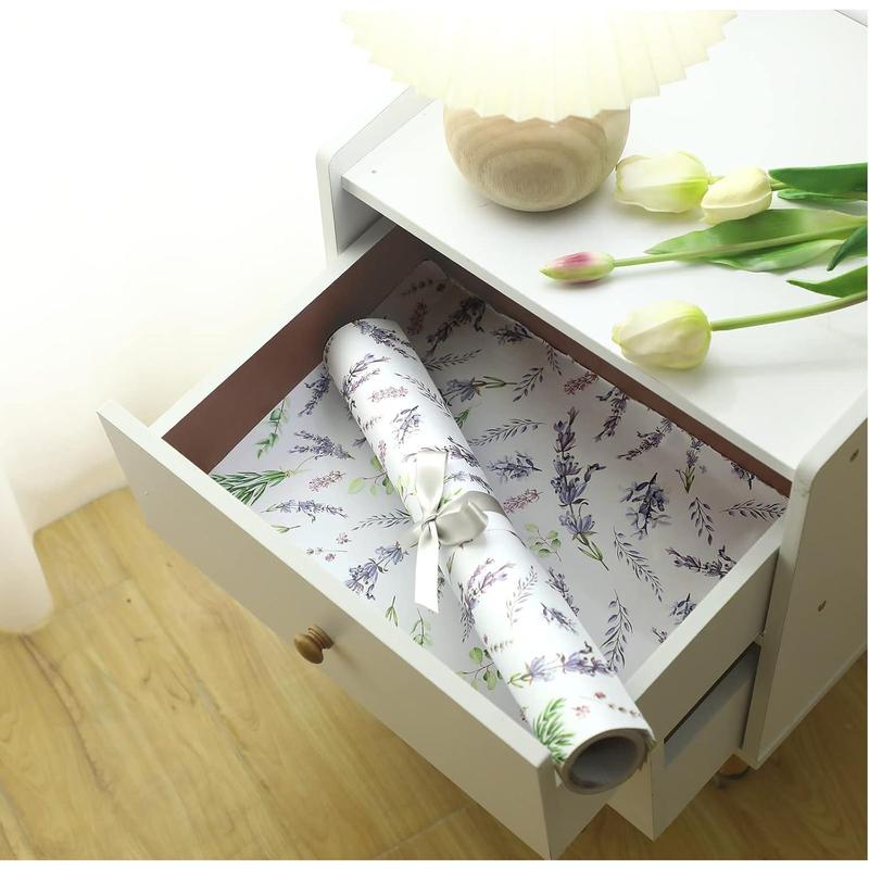 20 Sheet Fragrant Drawer Liners for Dresser Scented Cabinet Paper Liners for Shelves 15.8 x 22 Inches Non Adhesive Drawer Paper Mats for Home Shelf Close (Lavender)