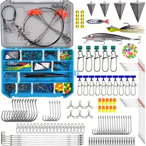 YOTO Surf Fishing Tackle Kit – Complete Ocean Saltwater Gear with Pompano Rig, Fishing Leaders，Pyramid Sinkers, Sputnik Sinker, Fishing Hooks, Lures, Swivels, and Accessories