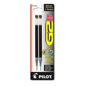 Pilot Bold Print Refill for G2 Gel Ink Pen, Black - Pack of 2