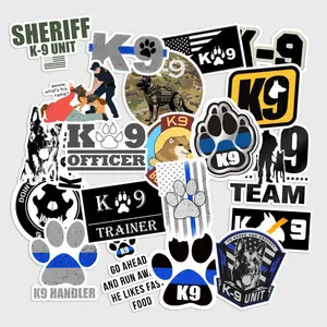 Sticker Pack 20 pcs Police K9 Stickers, Working Dog Unit Vinyl Decals