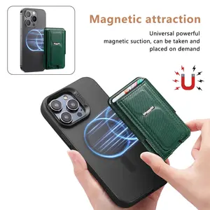 For Magsafe Wallet with Anti-Slip Design Strong Magnetic Phone Wallet for iPhone Samsung Oppo Xiaomi Holds 3 Cards Fits iPhone Models