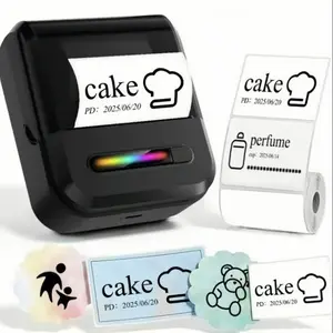 Portable Thermal Label Printer with 40x20mm White Labels Compatible with Android iOS for Small Business Office Home Kitchen School