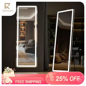 RIMIKING LED Full-Length Mirror, Touch Button Control, Dimmable Brightness, Color Temperature Options,2164N,Home Decor, Hd Glass