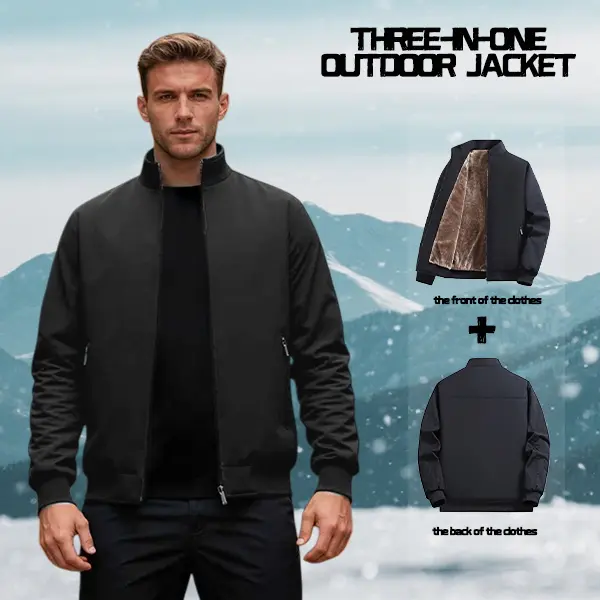 Men's Fleece-Lined Quilted Bomber Jacket, Black Stylish Casual Warm Winter Coat with Zipper Pockets, Menswear, Casual Fashionable Jacket, Tops, Fitted, Retro