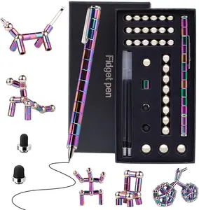 US SELLER BIG PACK Fidget Pen-Magnetic Pen-Fidget Toys for Boys Girls Age 8-12-Gifts for Teenage Girls Boys-Toy Pen Decompression Magnetic Metal Pen-Multifunctional Deformable Magnet Pen-Fidget Toy for Adults