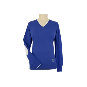 Sapphire with Ivory Trey V-Neck Sweater