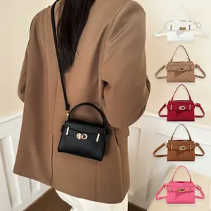 Women's Versatile PU Leather Crossbody Bag Mini Handbag with Snap Button for Casual and Date