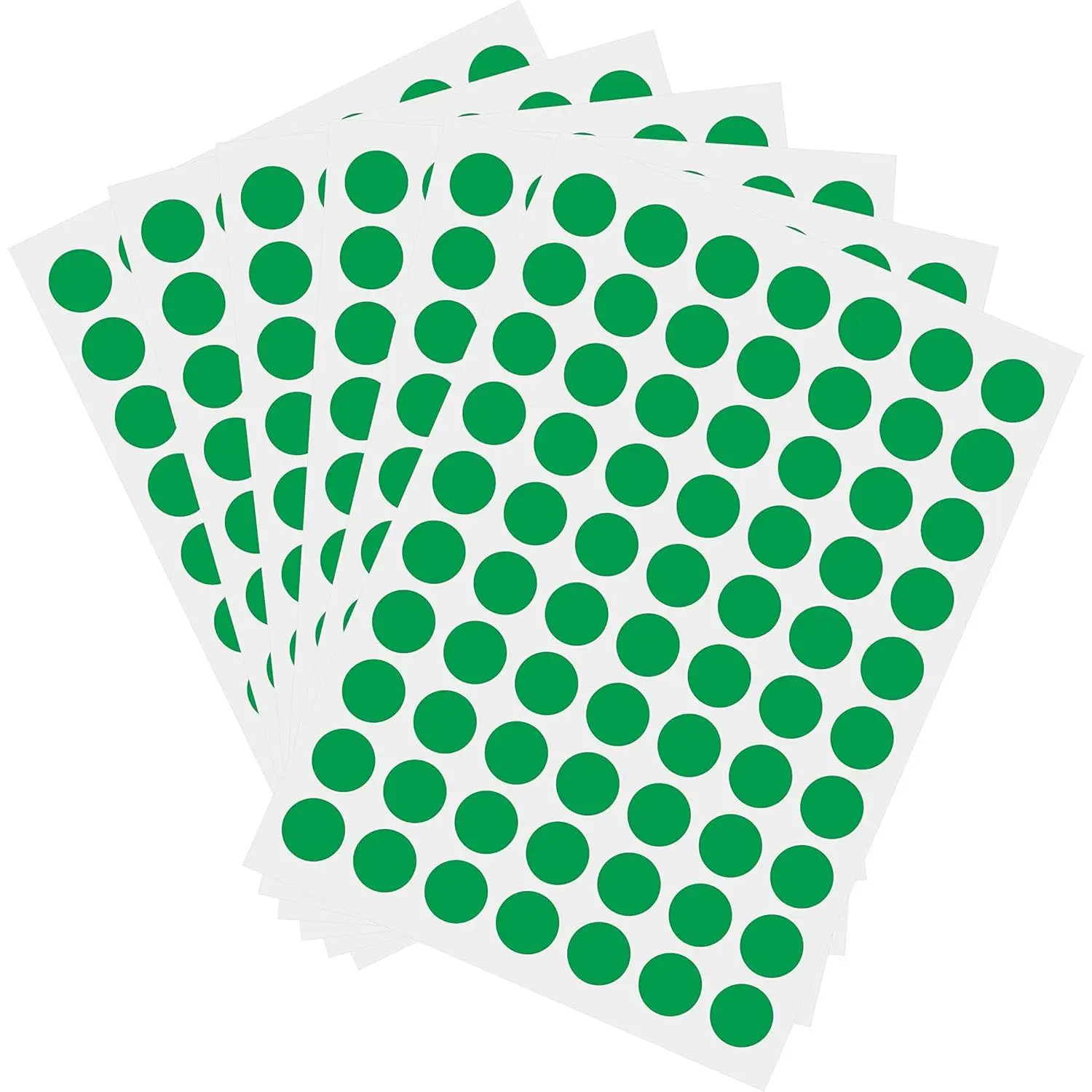 1050 count 3/4 Inch Round Color-Code Dot Stickers, Color Coded Circle Stickers for Classroom, Office (Green)