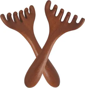 Wood Scalp Massager 2PCS, Head Massager Comb for Stress Relief & Relaxation, Handheld Wooden Scalp Massage Tool for Hair Growth, Anxiety Relief & Father's Day Mother's Day Gifts