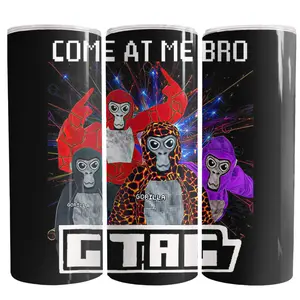 Gorilla Tag VR Quest: Game On, Sip Strong - 20oz Skinny Tumbler Design 3