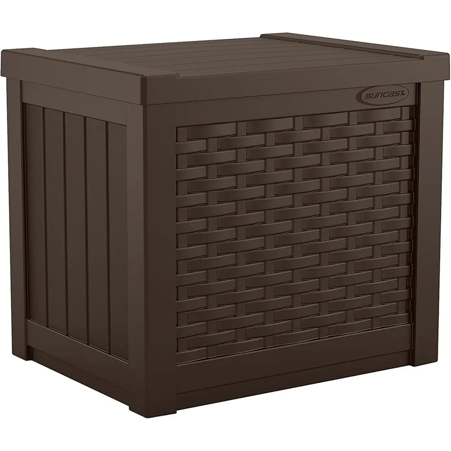 22-Gallon Small Deck Box - Lightweight Resin Storage Container and Seat for Patio Cushions and Gardening Tools - Store Items on Patio, Garage, 22.5"L x 17"W x 22.5"H, Yard - Java Brown