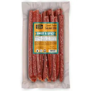 Long John Snacks Dried Salami Sticks - High Protein Smoked Meat Sticks Bulk Pack - Made From Fresh Premium Cuts of USA Beef and Pork - Low Carb, Gluten-Free, Keto Snacks - Sweet and Spicy, 16 Oz