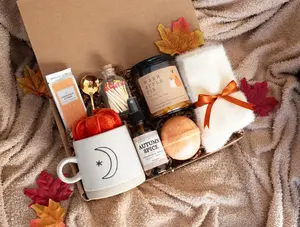 Fall Hug In A Box | Thinking Of You Box | Friend Gift Box | Fall Themed  gift for friend gift box friend gift for her gift box hygge gift box hug in a box fall gift box fall hug in the box fall box autumn gift box halloween gift box thanksgiving gift