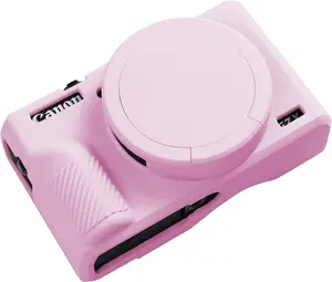Easy Hood G7X Mark III Case, Protective Case for Canon Powershot G7X Mark III Digital Camera, Removable Lens Cover Silicone Sleeve Soft Camera Cover Rubber Protective Body Skin- Pink